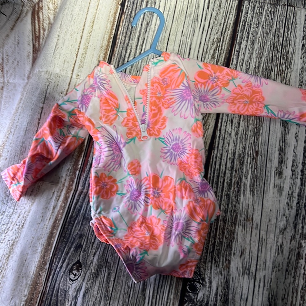 WAVE ZONE | BABYS LONG SLEEVE FLORAL BATHING SUIT 0-3 MONTHS